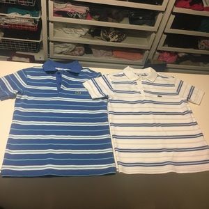 Boys Lacoste Pique Polo Striped Golf Shirts size 8
